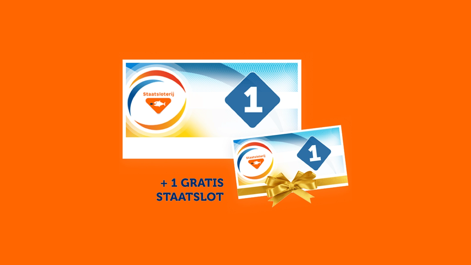 Afbeelding van Staatslot met de tekst '+ 1 GRATIS STAATSLOT' en het nummer 1.